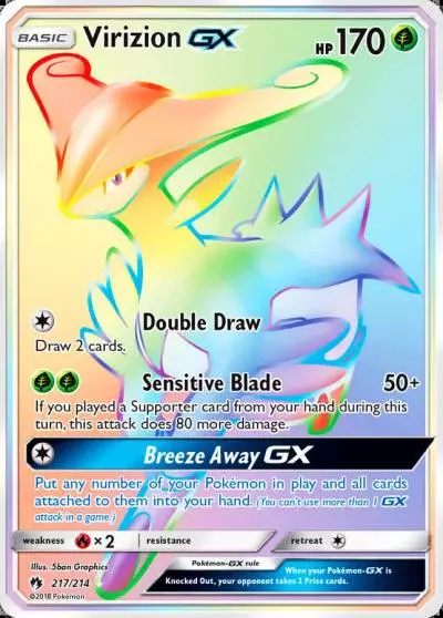 Virizion-GX 217/214 Lost Thunder Pokemon card