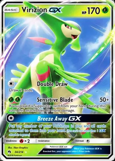 Virizion-GX 34/214 Lost Thunder Pokemon card