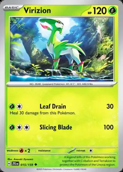 Virizion 15/159 Journey Together Pokemon card
