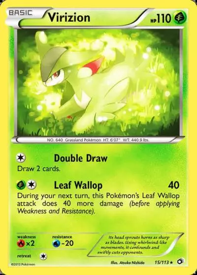 Virizion 15/113 Legendary Treasures Pokemon card