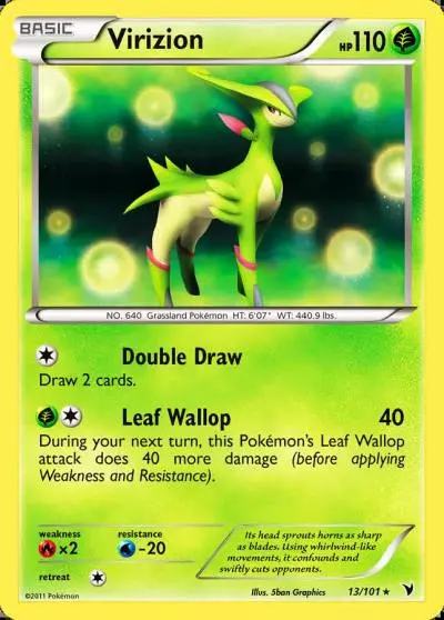 Virizion 13/101 Noble Victories Pokemon card