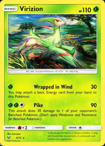 Virizion 8/73 Shining Legends Pokemon card