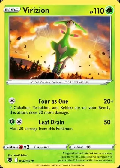 Virizion 14/195 Silver Tempest Pokemon card