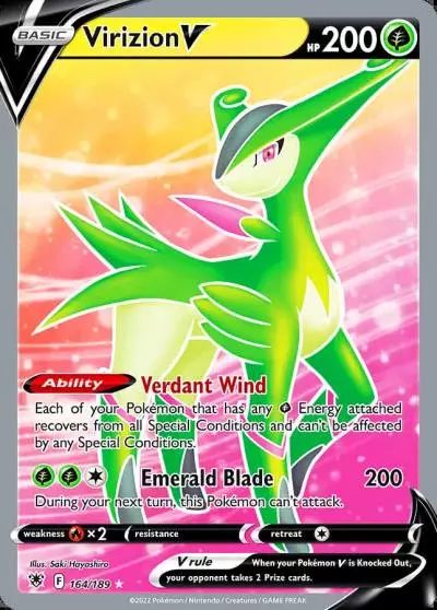 Virizion V 164/189 Astral Radiance Pokemon card