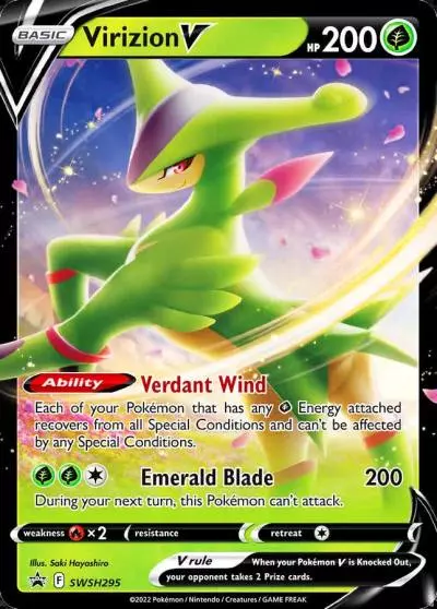 Virizion V SWSH295/307 SWSH Black Star Promos Pokemon card