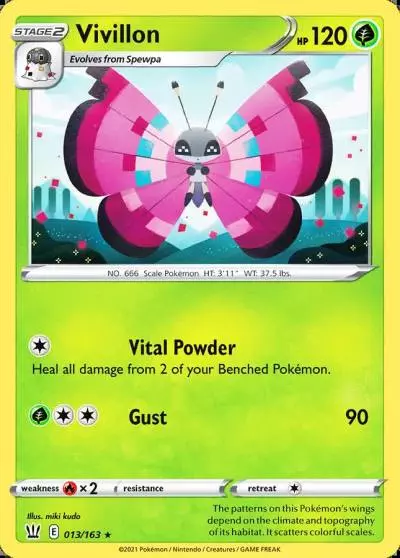 Vivillon 13/163 Battle Styles Pokemon card