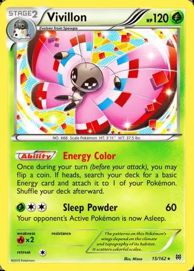 Vivillon 15/162 BREAKthrough Pokemon card
