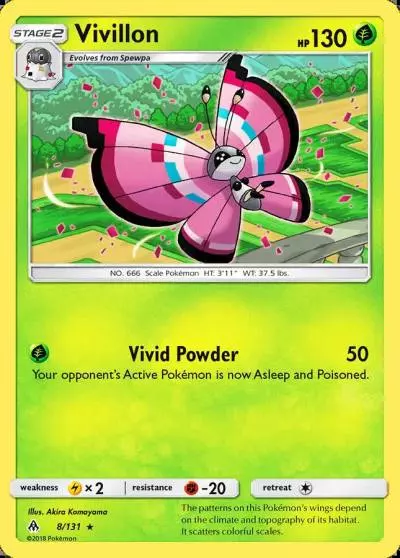 Vivillon 8/131 Forbidden Light Pokemon card