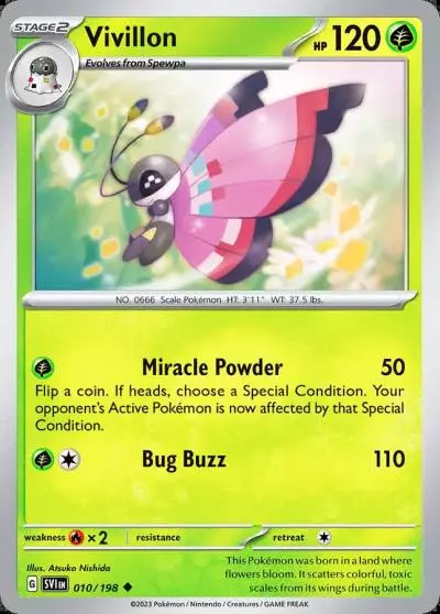 Vivillon 10/198 Scarlet & Violet Pokemon card
