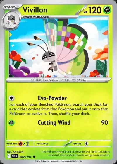 Vivillon 7/191 Surging Sparks Pokemon card