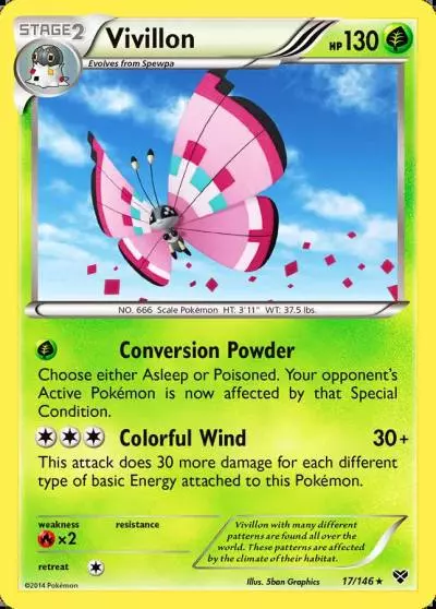 Vivillon 17/146 XY Pokemon card