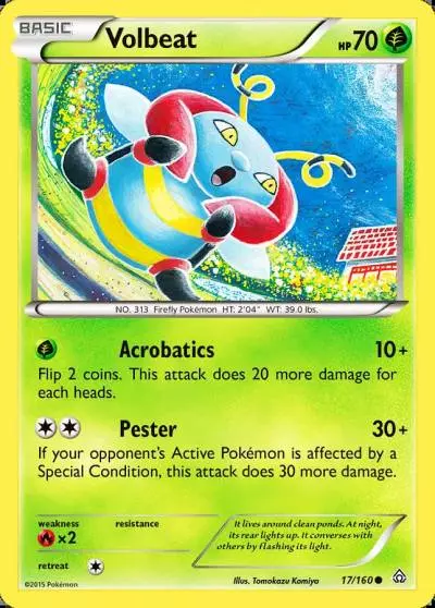 Volbeat 17/160 Primal Clash Pokemon card
