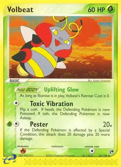 Volbeat 53/100 Sandstorm Pokemon card