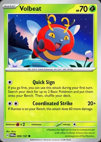 Volbeat 9/167 Twilight Masquerade Pokemon card