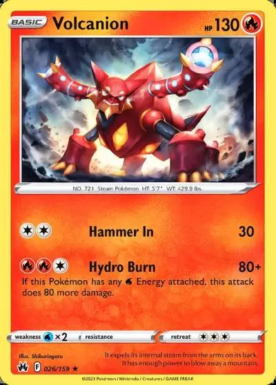 Volcanion 26/159 Crown Zenith Pokemon card