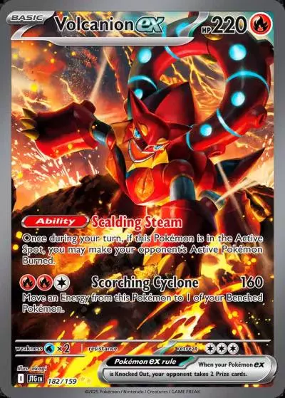 Volcanion ex 182/159 Journey Together Pokemon card
