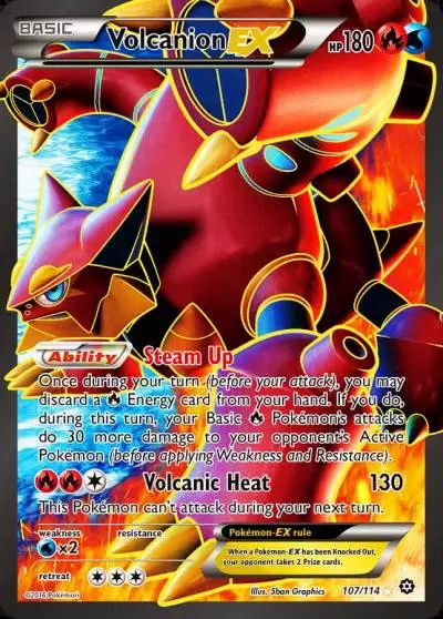 Volcanion-EX 107/114 Steam Siege Pokemon card