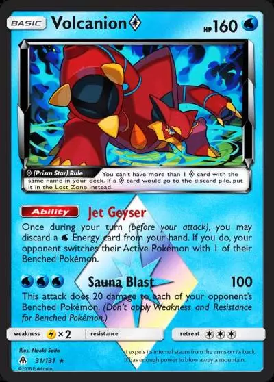 Volcanion ◇ 31/131 Forbidden Light Pokemon card
