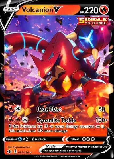 Volcanion V 25/198 Chilling Reign Pokemon card