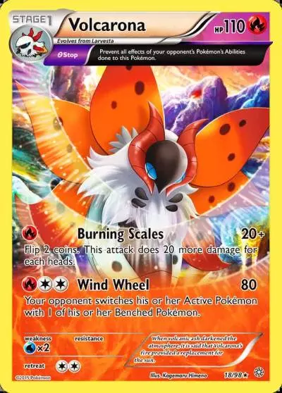 Volcarona 18/98 Ancient Origins Pokemon card