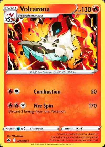 Volcarona 24/198 Chilling Reign Pokemon card