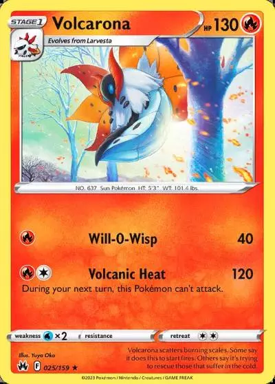 Volcarona 25/159 Crown Zenith Pokemon card