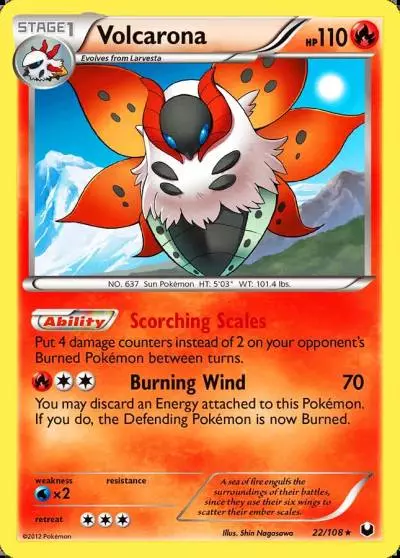 Volcarona 22/108 Dark Explorers Pokemon card
