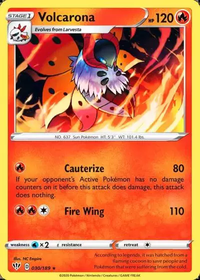 Volcarona 30/189 Darkness Ablaze Pokemon card