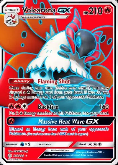 Volcarona-GX 213/236 Cosmic Eclipse Pokemon card