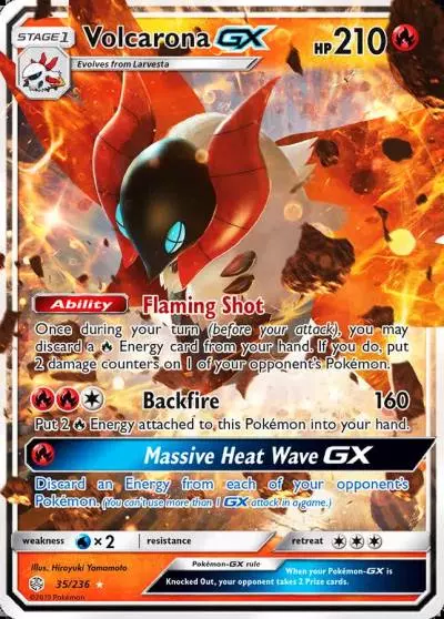 Volcarona-GX 35/236 Cosmic Eclipse Pokemon card