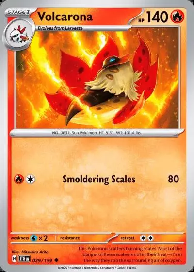 Volcarona 29/159 Journey Together Pokemon card