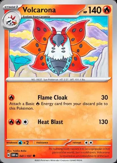 Volcarona 41/197 Obsidian Flames Pokemon card