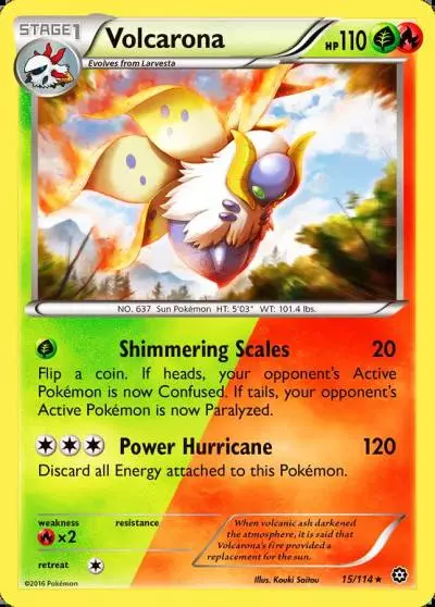 Volcarona 15/114 Steam Siege Pokemon card