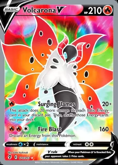 Volcarona V 170/203 Evolving Skies Pokemon card