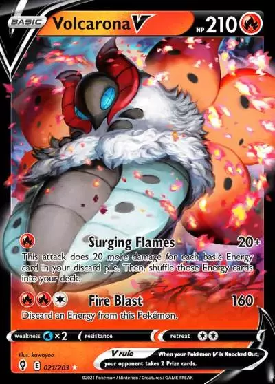 Volcarona V 21/203 Evolving Skies Pokemon card