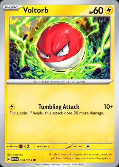 Voltorb 100/165 151 Pokemon card