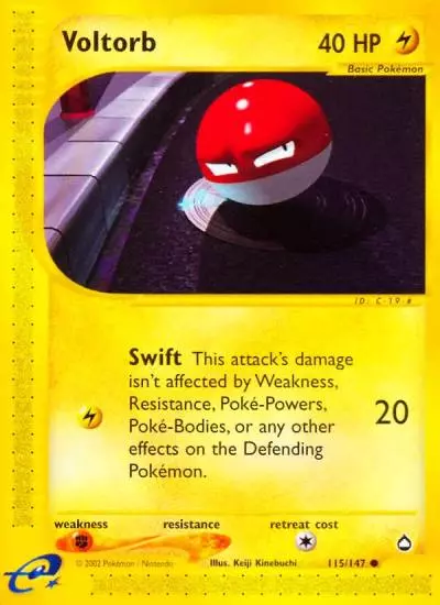 Voltorb 115/147 Aquapolis Pokemon card