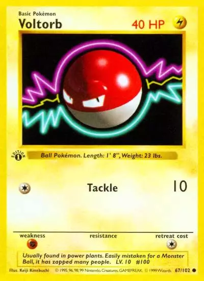 Voltorb 67/102 Base Pokemon card