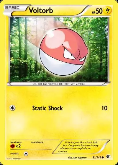 Voltorb 51/149 Boundaries Crossed Pokemon card