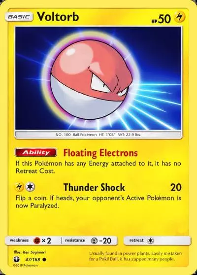 Voltorb 47/168 Celestial Storm Pokemon card