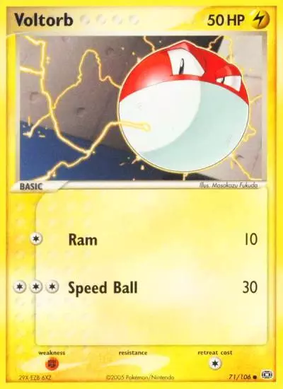 Voltorb 71/106 Emerald Pokemon card