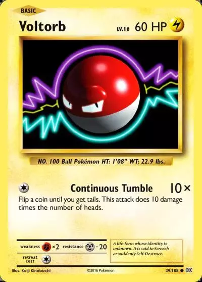 Voltorb 39/108 Evolutions Pokemon card