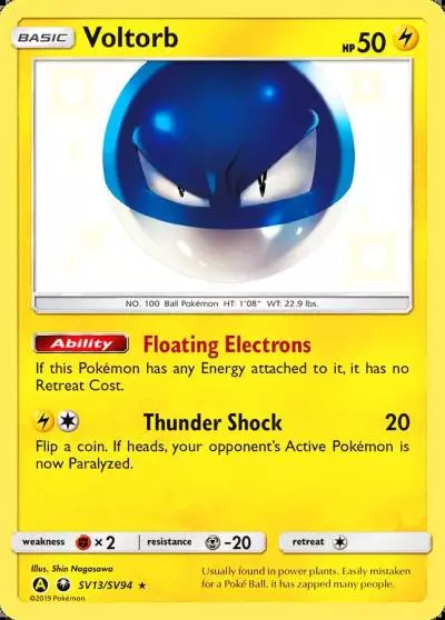 Voltorb SV13/94 Hidden Fates Shiny Vault Pokemon card
