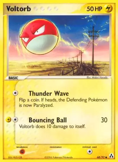 Voltorb 68/92 Legend Maker Pokemon card