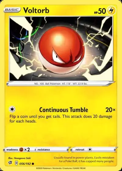 Voltorb 56/192 Rebel Clash Pokemon card