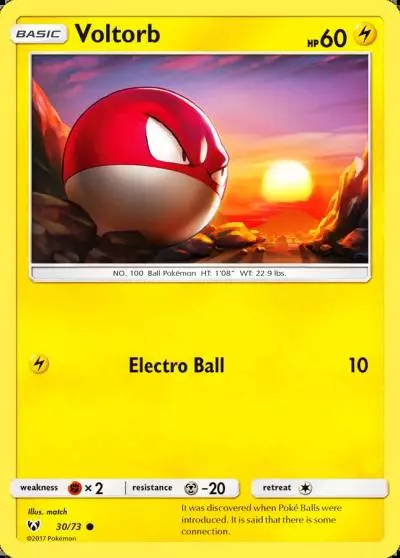 Voltorb 30/73 Shining Legends Pokemon card