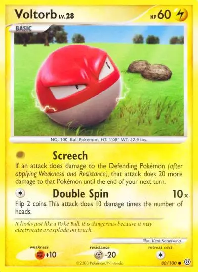 Voltorb 80/100 Stormfront Pokemon card