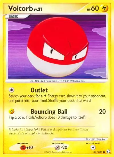 Voltorb 81/100 Stormfront Pokemon card