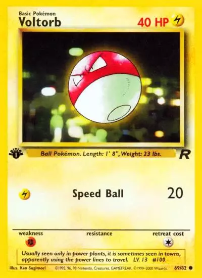 Voltorb 69/82 Team Rocket Pokemon card