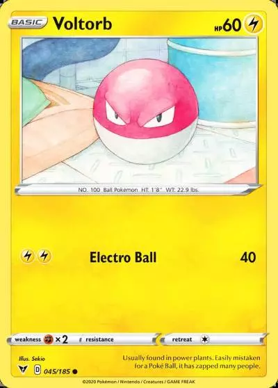 Voltorb 45/185 Vivid Voltage Pokemon card